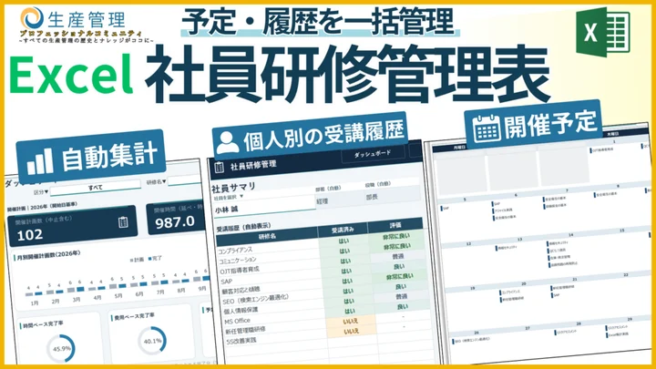 教育の予定も受講履歴も、これ1つ!社員研修管理表の使い方のサムネイル